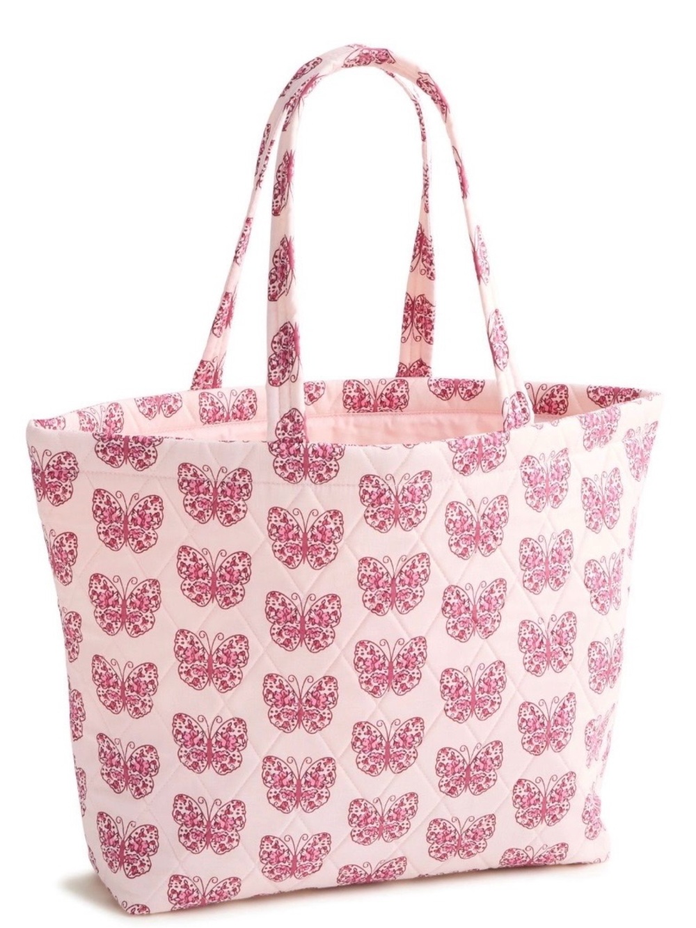 Vera Bradley East West Pink Butterfly Print Tote